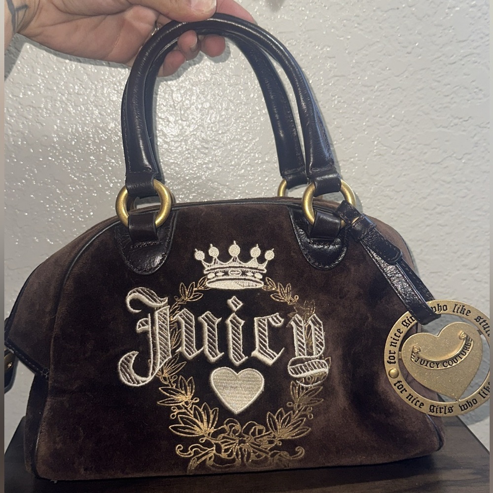 Juicy Couture Vintage Velour Bowler Bag - Royal Juicy Collection Y2K